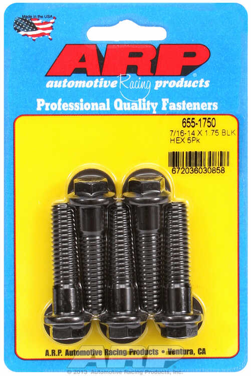 ARP "7/16""-14 X 1.750 hex 1/2 wrenching black oxide bolts"