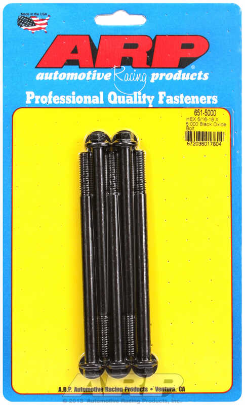 "5/16""-18 X 5.000 hex black oxide bolts" (5pcs)