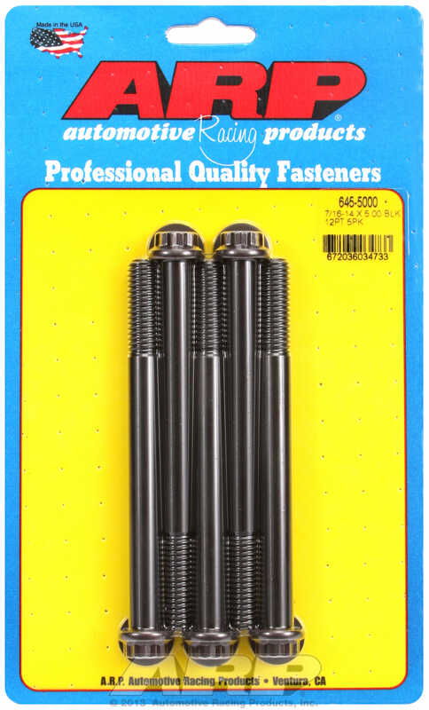 "7/16""-14 X 5.000 12pt 1/2 wrenching black oxide bolts"5pcs