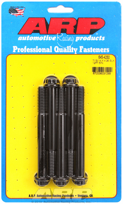 "7/16""-14 X 4.250 12pt 1/2 wrenching black oxide bolts"5pcs