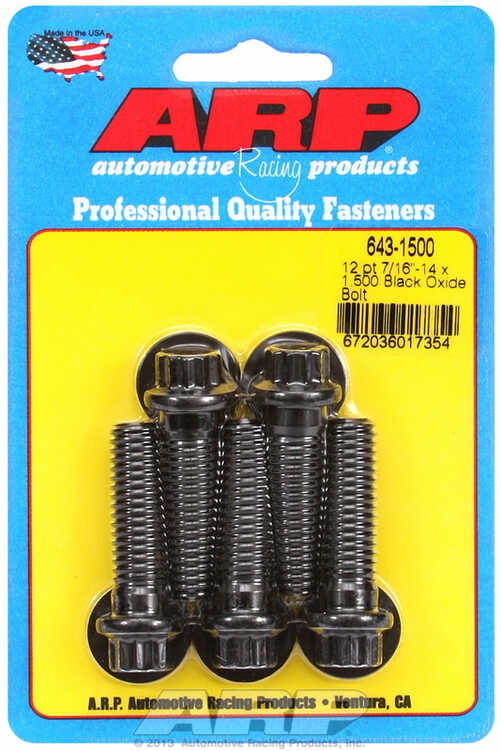 ARP 8740 "7/16""-14 x 1.500 12pt black oxide bolts" (5pcs)