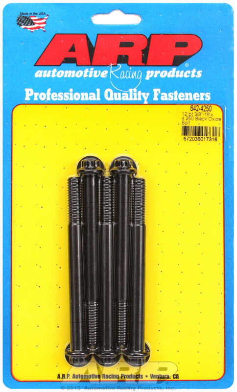 "3/8""-16 x 4.250 12pt black oxide bolts" (5pcs)
