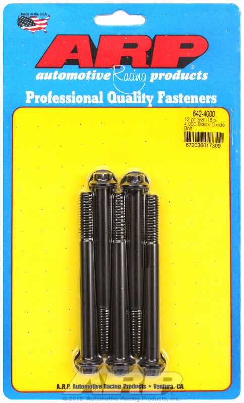 "3/8""-16 x 4.000 12pt black oxide bolts" (5pcs)