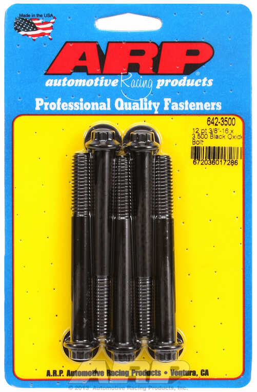 "3/8""-16 x 3.500 12pt black oxide bolts" (5pcs)