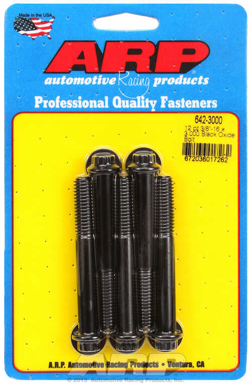 "3/8""-16 x 3.000 12pt black oxide bolts" (5pcs)