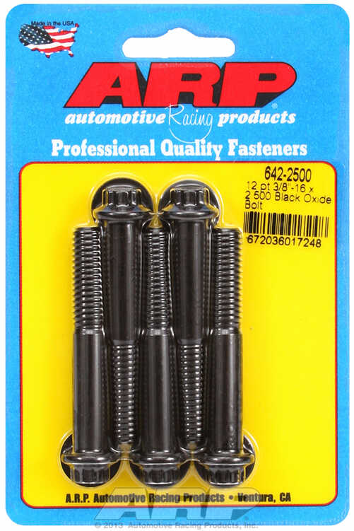"3/8""-16 x 2.500 12pt black oxide bolts" (5pcs)