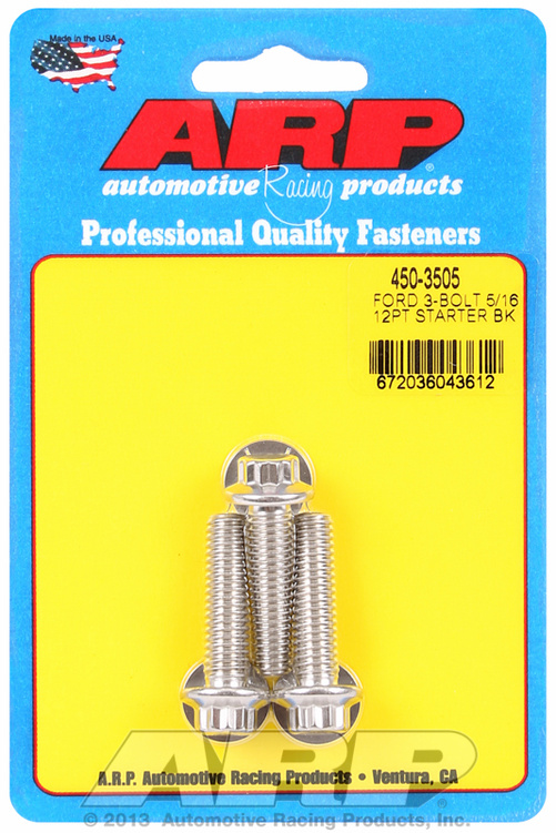 ARP Starter Bolt Kit Ford 3-Bolt 5/16 12PT