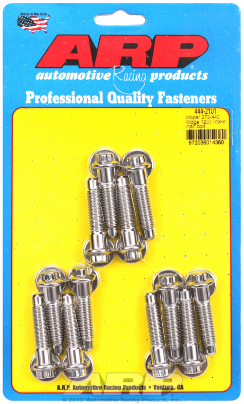 Mopar 273-440 wedge 12pt intake manifold bolt kit
