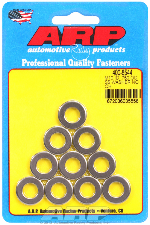 "M10ID .750"OD .120"TH SS no chamfer washers (10pcs)