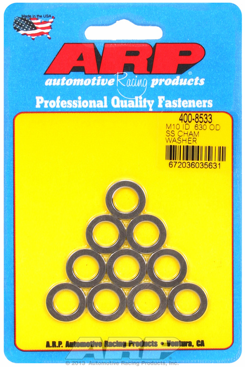 "M10ID .630"OD .075"TH SS chamfer washers  (10pcs)