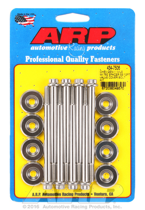 ARP SB Chevy GENIII IV/LS w/.750 spcer SS 12pt vlve cvr bolt