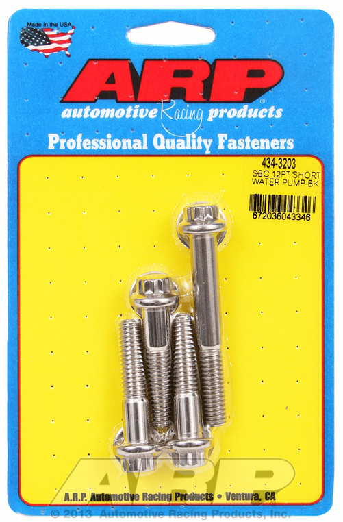 SB Chevy 12pt short water pump bolt kit