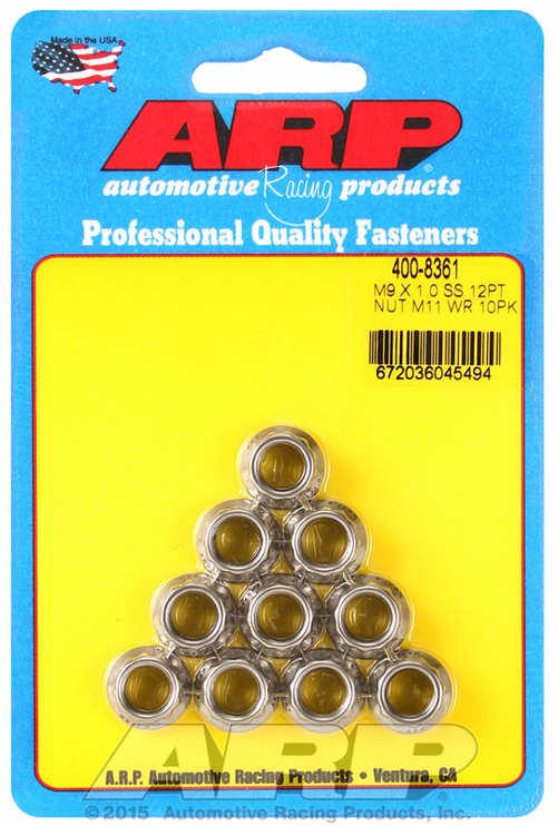 ARP M9 X 1.00 (M11 wr) SS 12pt nut kit
