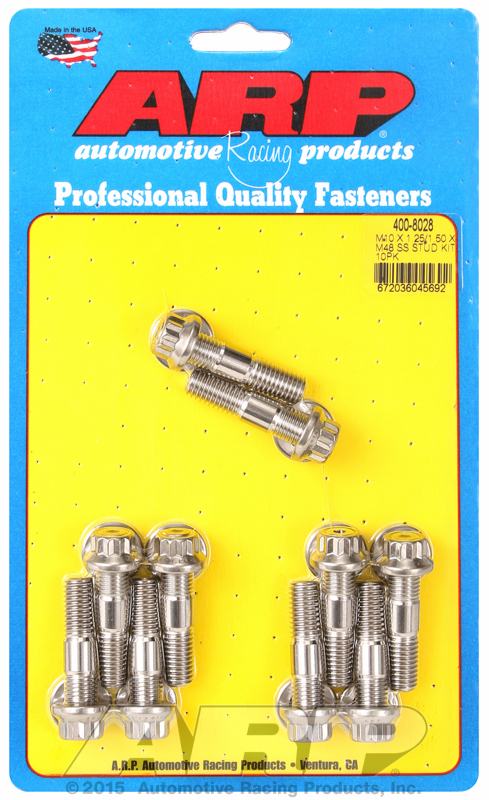 ARP M10 X 1.25/1.50 X 48mm broached stud kit 10pcs