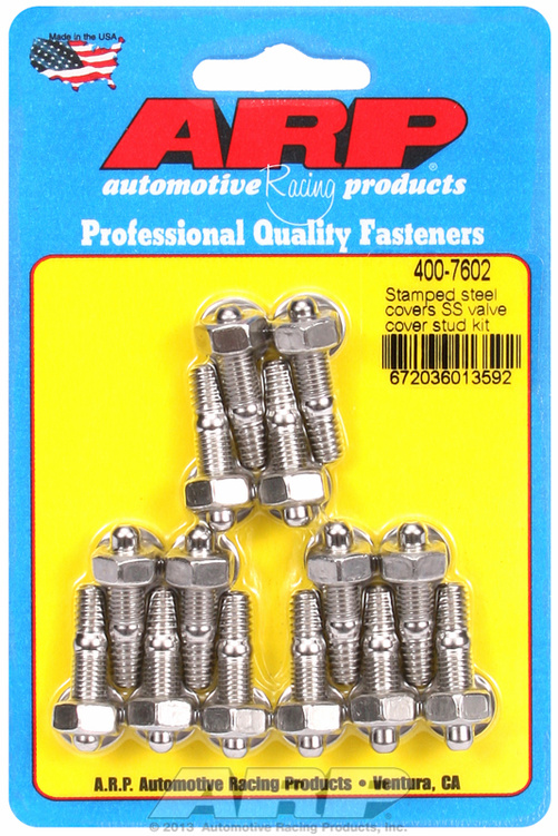 Stamped steel covers SS valve cover stud kit