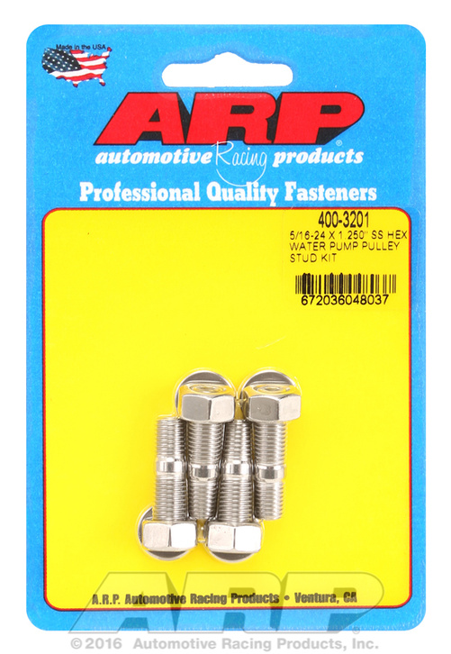 ARP 5/16-24x1.250 SS hex water pump pulley stud kit