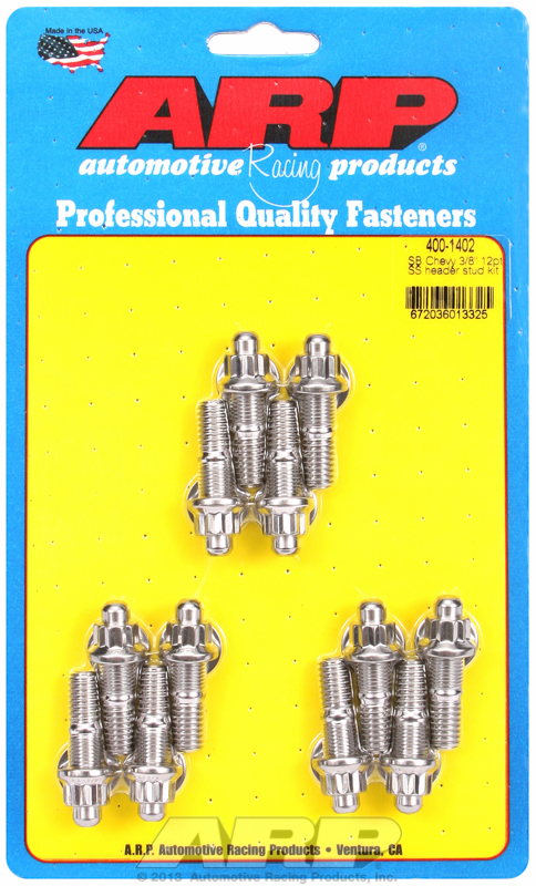 "SB Chevy 3/8"" 12pt SS header stud kit"