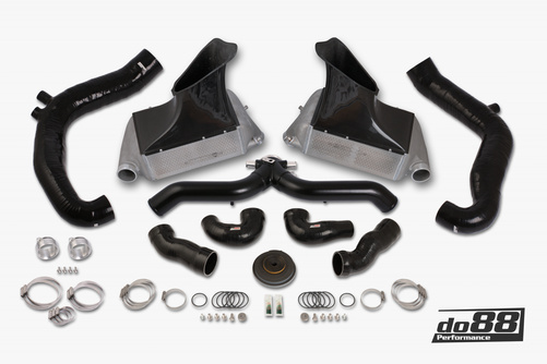 Porsche 911 Turbo (997.2) Ladeluftkühler-Kit, schwarzes Rohr
