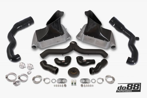 Porsche 911 Turbo (997.1) Ladeluftkühler Kit, schwarzes Rohr