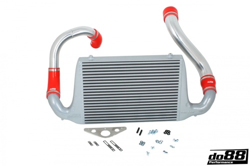 SAAB 900 Turbo 1987–1993 Ladeluftkühler-Kit, roter Schlauch