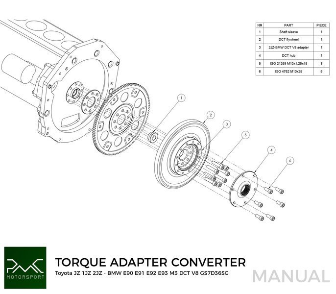 Getriebeadapter Kit Toyota JZ 1JZ 2JZ - BMW DCT DKG Getrag GS7D36SG V8