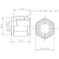 Pressfitting weiblich 7/16-20 gerade konkav (drehbar)