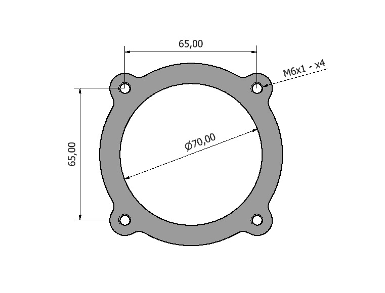 Bosch 68mm E-Drosselklangflansch 10mm ALU