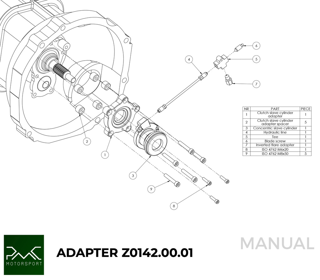 PMC Getriebeadapter Honda K - Mazda RX-8 6-speed - 240mm / 9.45"