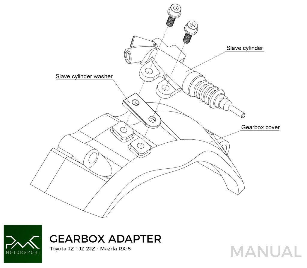 PMC Getriebeadapter Toyota JZ - Mazda RX-8 - 240mm / 9.45" (F)