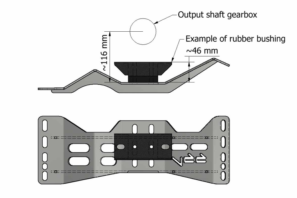 Getriebehalterung GM T5/T56/4L60 - Volvo 740 / 940
