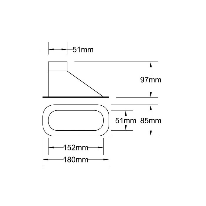 Inlat 51mm schwarz.