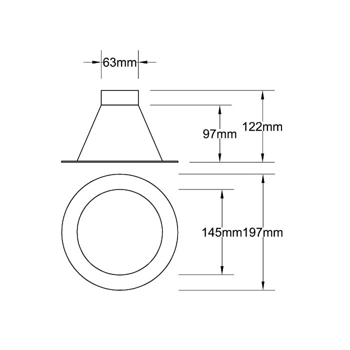 Einlass 63mm schwarz.