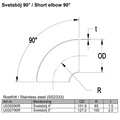 Kurzradius gebogene Rohr 4 Zoll Rostfrei (102 mm)