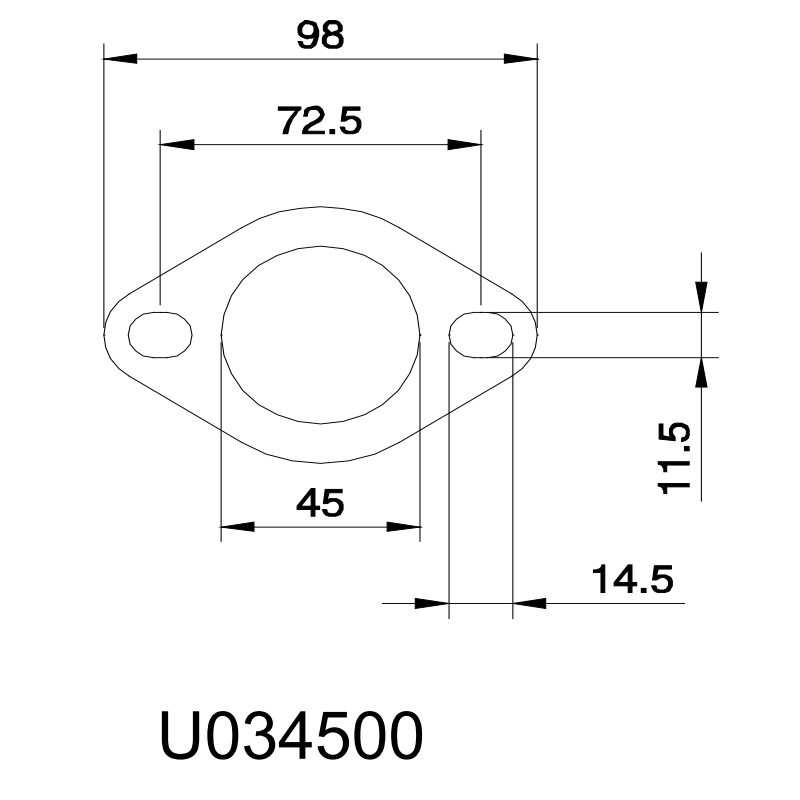 Rohrflansch 1 3/4 Zoll (44,5 mm)