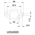 Rohrflansch 1 3/4 Zoll (44,5 mm)