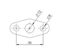 Öleinlass-Turboflansch CC 38mm Holset, Garret, KKK usw.