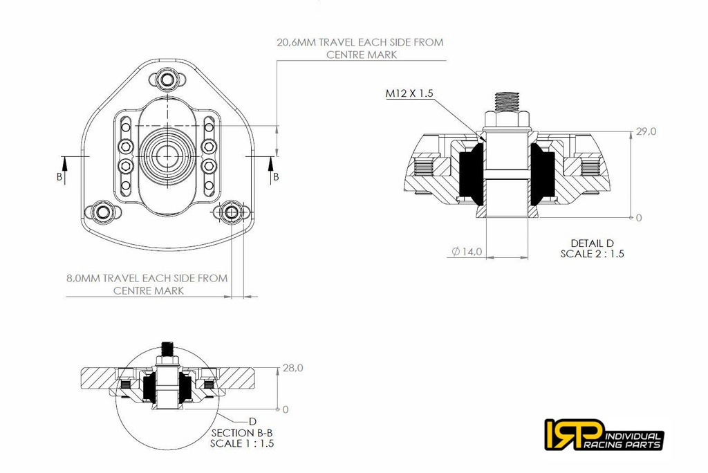 IRP Einstellbare Domlager Gewindefahrwerke BMW E30, E34