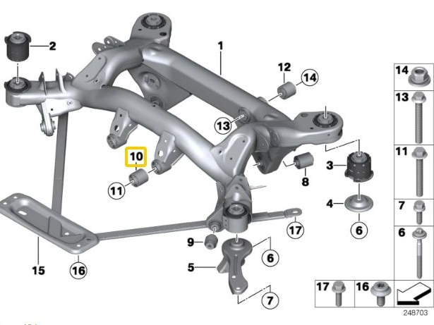 IRP Differential buchse Aluminium BMW E8X, E9X M1, M3