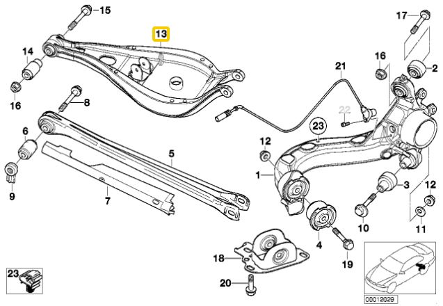 IRP Sturzarme Oberer, Hinten (Aluminium) BMW E46 (Ver2)