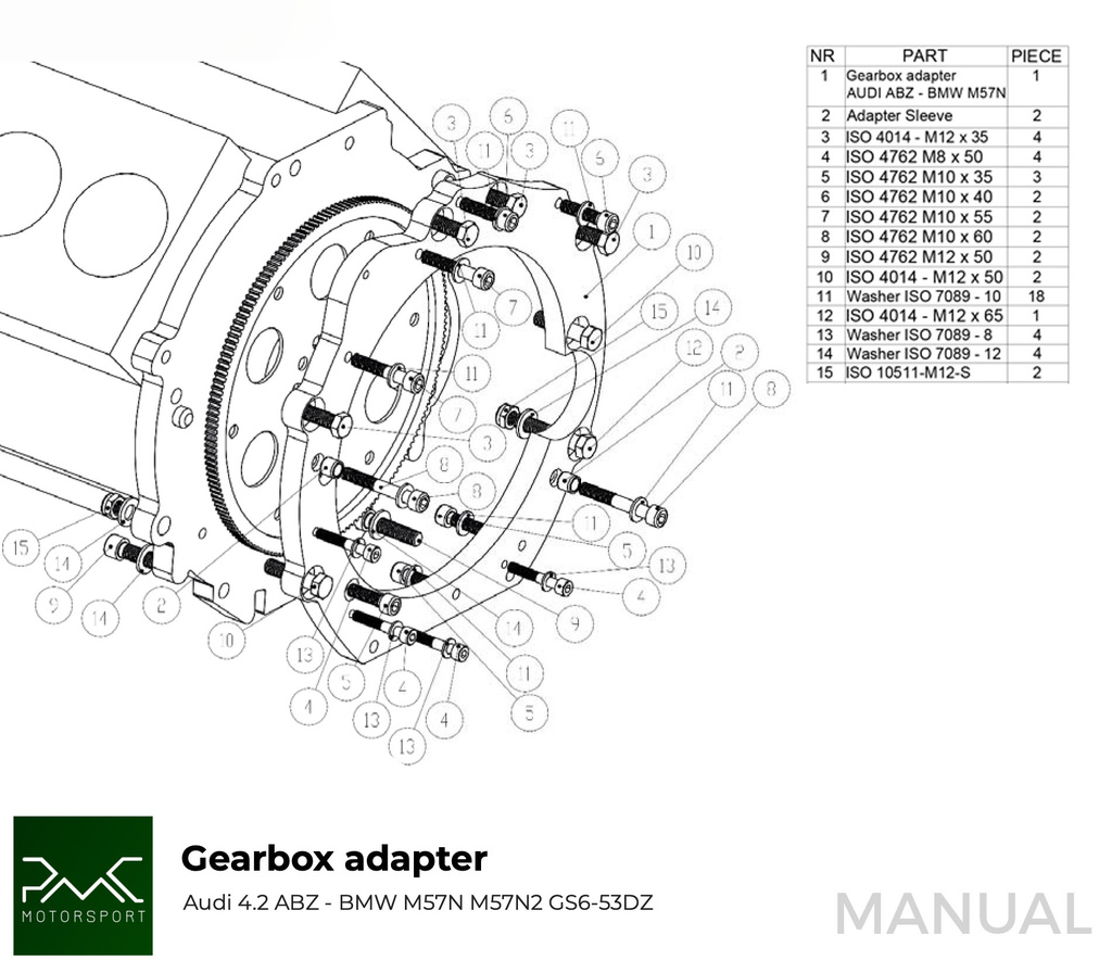 Adapterplatte Audi 4.2 ABZ