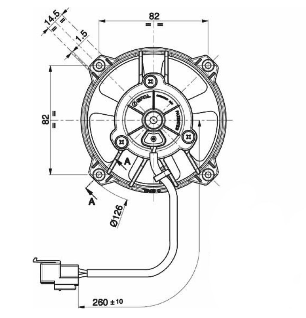 SPAL Kühllüfter 96mm / 3,8" Blasen
