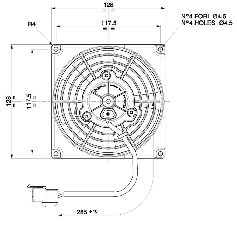 SPAL Kühllüfter 115mm / 4,5" Blasen