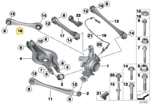 IRP Verstellbare hintere Stützarme BMW F2x, F3x