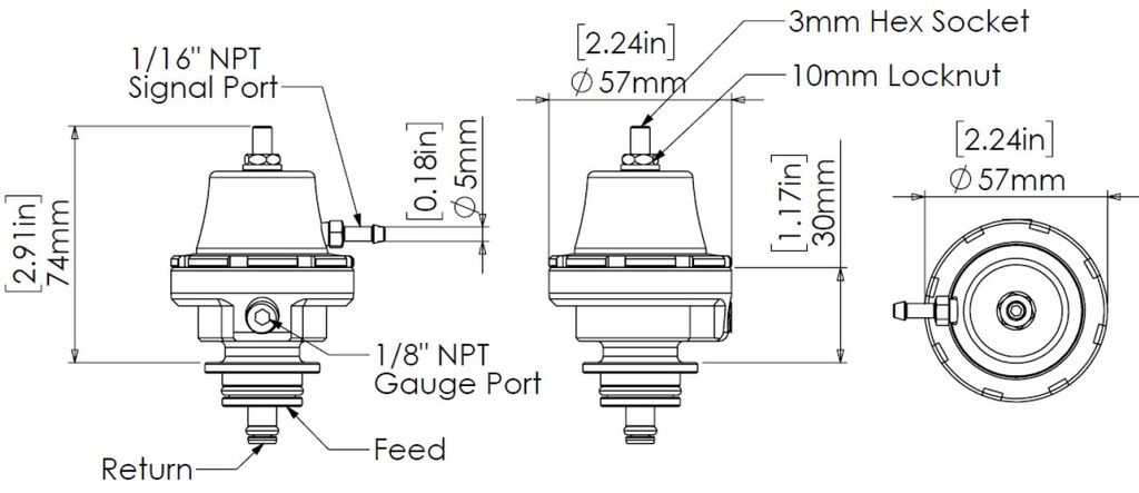 Turbosmart Kraftstoffdruckregler Kompakt (Bosch) Sleeper