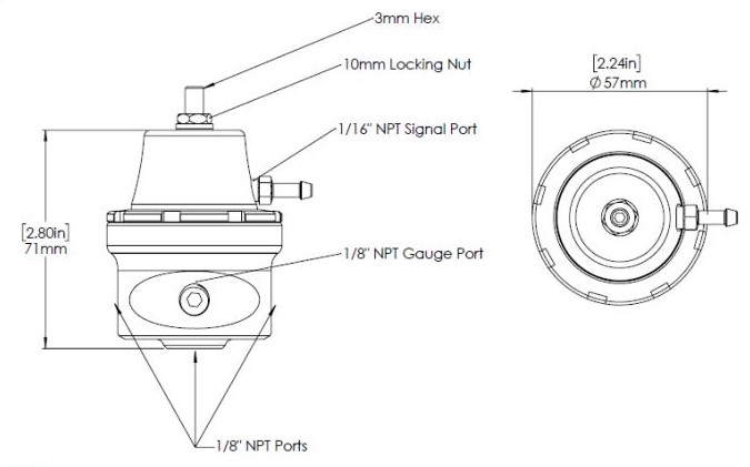 Turbosmart Kraftstoffdruckregler Kompakter Niederdruck (Vergaser) – Sleeper