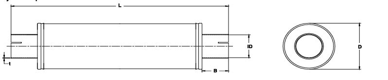 Schalldämpfer Universal Edelstahl 3" / 76mm
