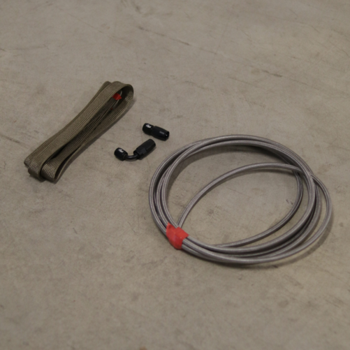 Öl im Kit Turbo 1 x gerade 1 x 90 Grad AN4 + Hitzeschutzsocke