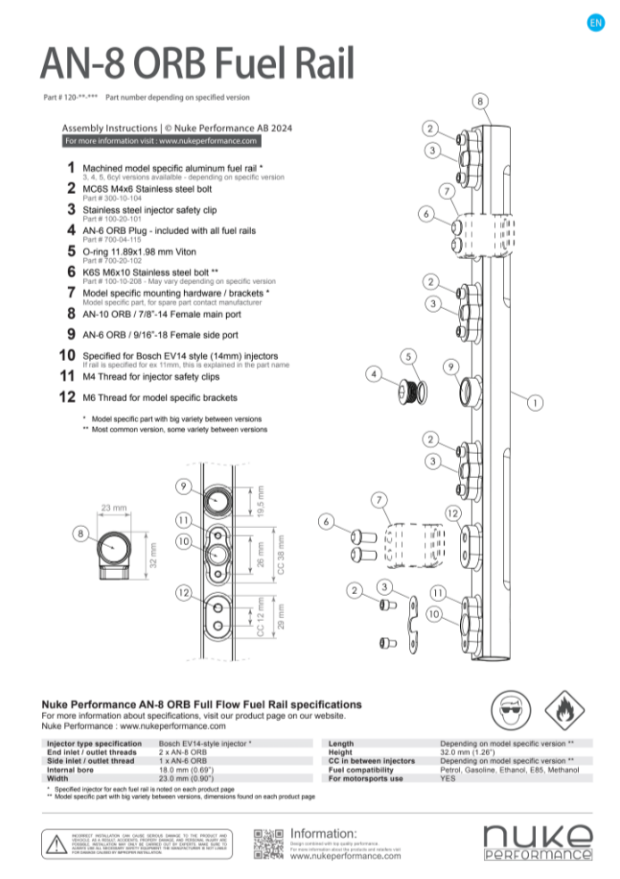 Nuke Fuel Rail Volvo 8v/16v B23/230 „Roter Block“