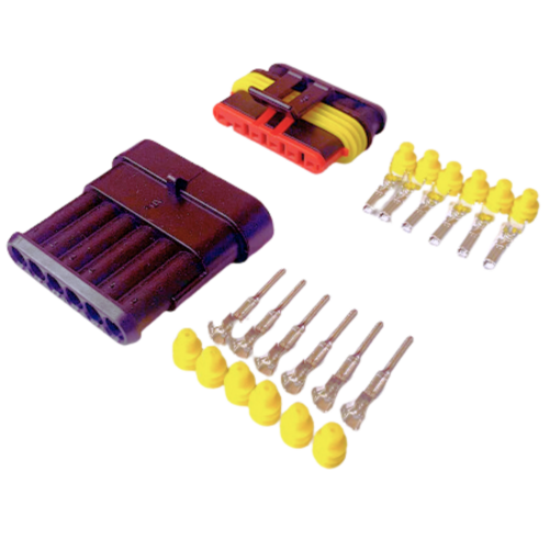 Stecker 6-Pin-Superseal Männlich + Weiblich