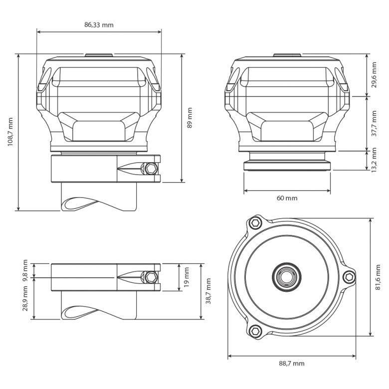 Nuke BOV50c Blow Off-Ventil 50mm
